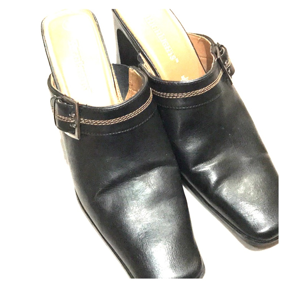 Vintage Highlights square toe mules size 10 brown Y2k office